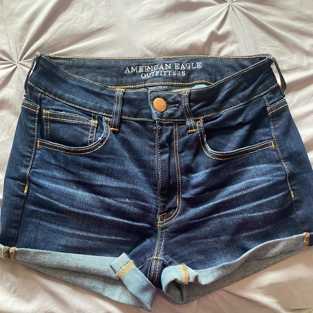 American eagle hi rise jean shorts